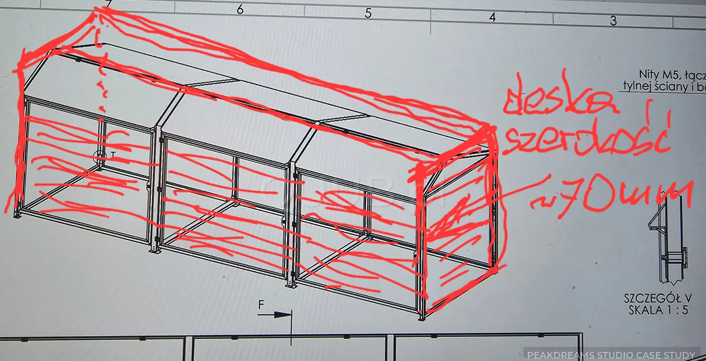 Technical documentation with client comments