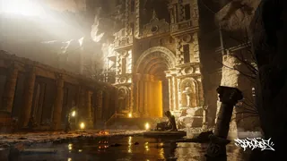 Sanctuary scene with architectural ornaments by Jake Latimer
